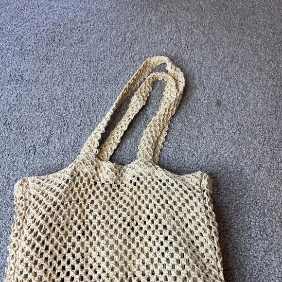 Kylie Cosmetics crochet Tote Bag Beige Beach Shopping boho beach casual y2k - Picture 3 of 14